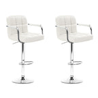 Artiss Set of 2 Bar Stools Gas lift Swivel - Steel and White