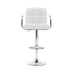 Artiss Set of 2 Bar Stools Gas lift Swivel - Steel and White