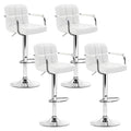 Artiss Set of 4 Bar Stools Gas lift Swivel - Steel and White