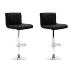 Artiss Set of 2 Line Style PU Leather Bar Stools - Black