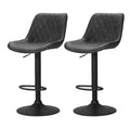 Artiss Rushal Adjustable Bar Stools – Black, Set of 2