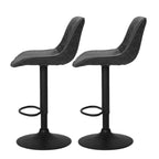 Artiss Rushal Adjustable Bar Stools – Black, Set of 2