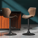 Artiss Set of 2 Bar Stools Kitchen Stool Chairs Metal Barstool Swivel Black Frawley