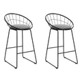 Artiss Set of 2 Bar Stools Steel Fabric - Grey and Black