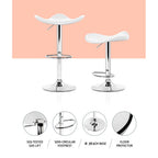 Artiss Set of 2 Gas Lift Bar Stools PU Leather - White and Chrome