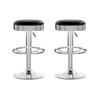 Artiss Set of 2 Backless PU Leather Bar Stools - Black and Chrome