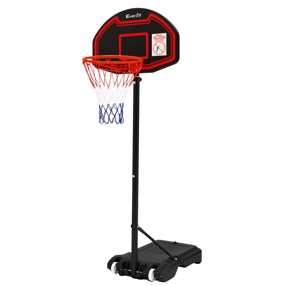Everfit 2.1M Adjustable Portable Basketball Stand Hoop System Rim Blac ...