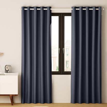 Artiss 2X Blockout Curtains Blackout Window Curtain Eyelet 140x230cm Charcoal