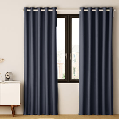 Artiss 2X Blockout Curtains Blackout Window Curtain Eyelet 240x230cm Charcoal