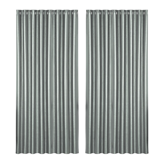 Artiss 2X Blockout Curtains Blackout Window Curtain Eyelet 300x230cm Grey Shine