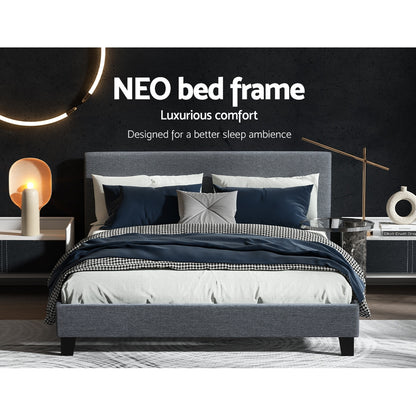 Artiss Neo Bed Frame Fabric - Grey Queen