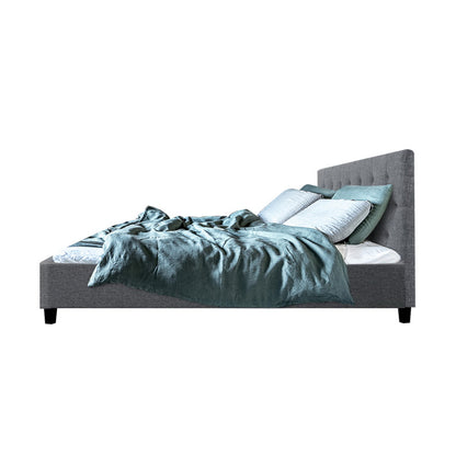 Artiss Vanke Bed Frame Fabric- Grey Double