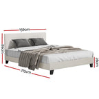 Artiss Bed Frame Queen Size Boucle Fabric Mattress Base Platform Wooden