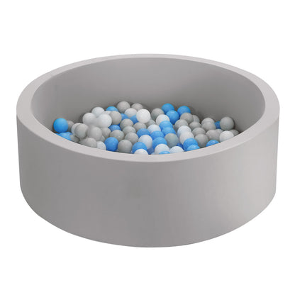 Keezi Ocean Foam Ball Pit with Balls Kids Play Pool Barrier Toys 90x30cm Grey