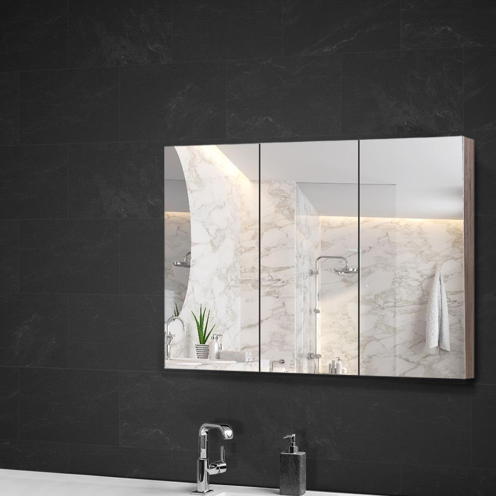 Cefito Bathroom Mirror Cabinet 900mm x720mm - Natural