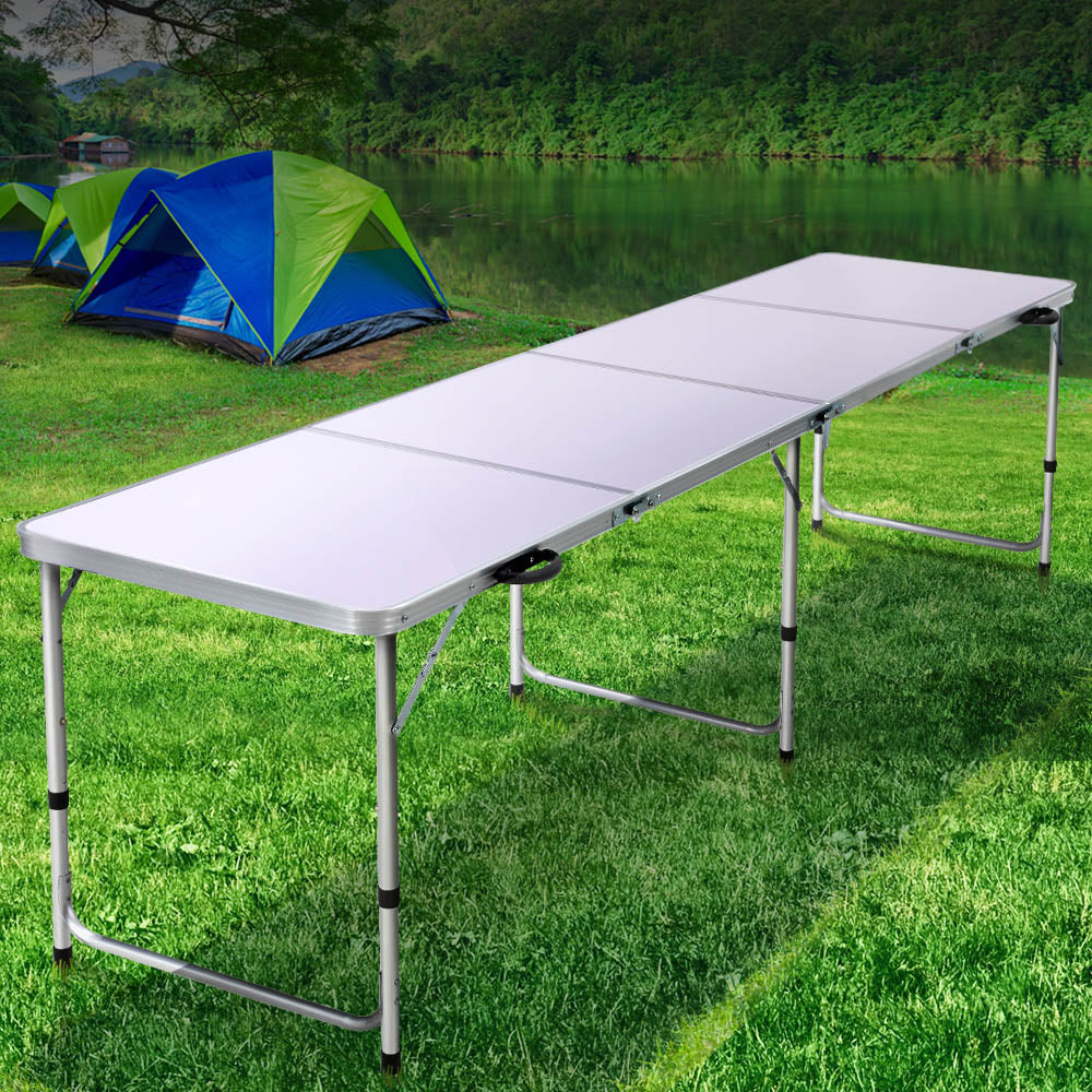 Weisshorn Camping Table Folding Aluminum Portable BBQ Outdoor 240CM