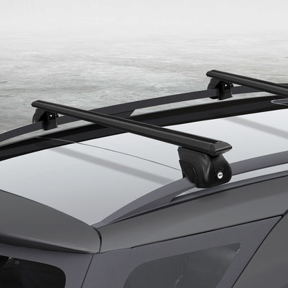 Universal Car Roof Rack Aluminium Cross Bars Adjustable 126cm Black Upgraded