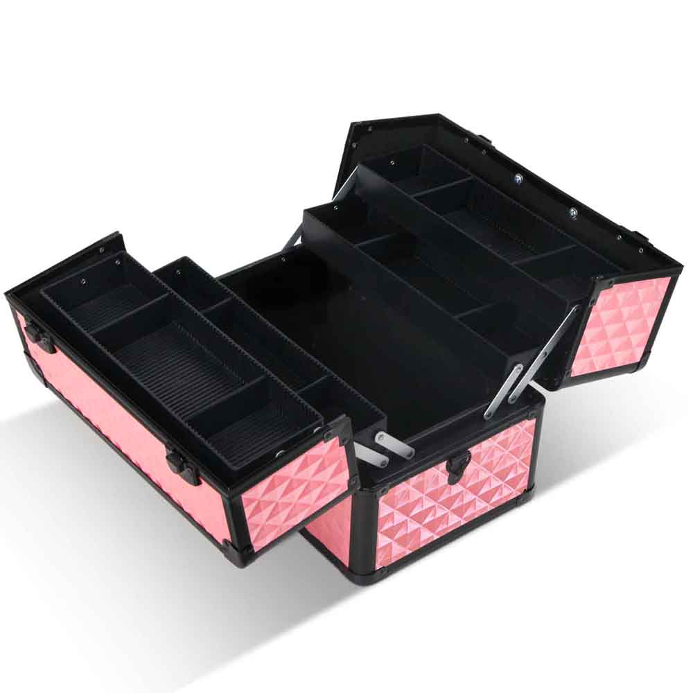 Embellir Portable Cosmetic Beauty Makeup Case - Diamond Pink