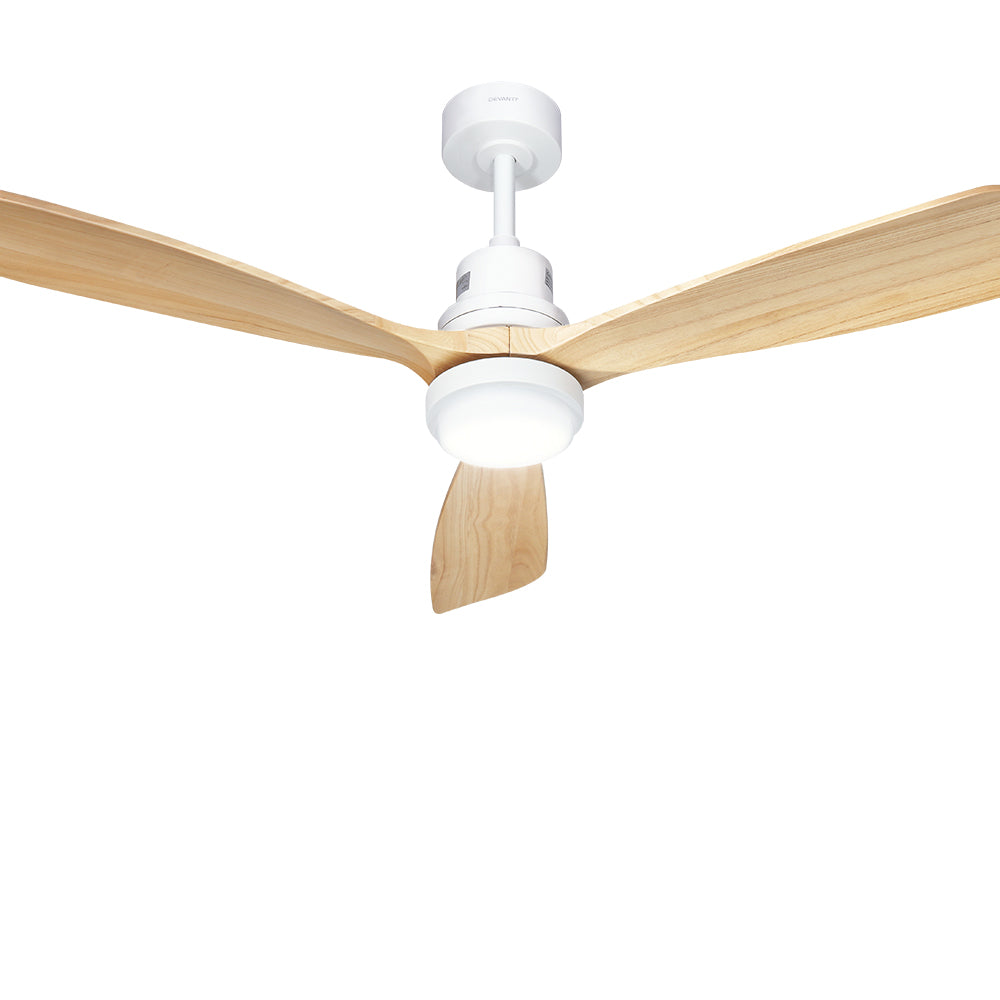 Devanti 52'' Ceiling Fan LED Light Remote Control Wooden Blades Timer ...