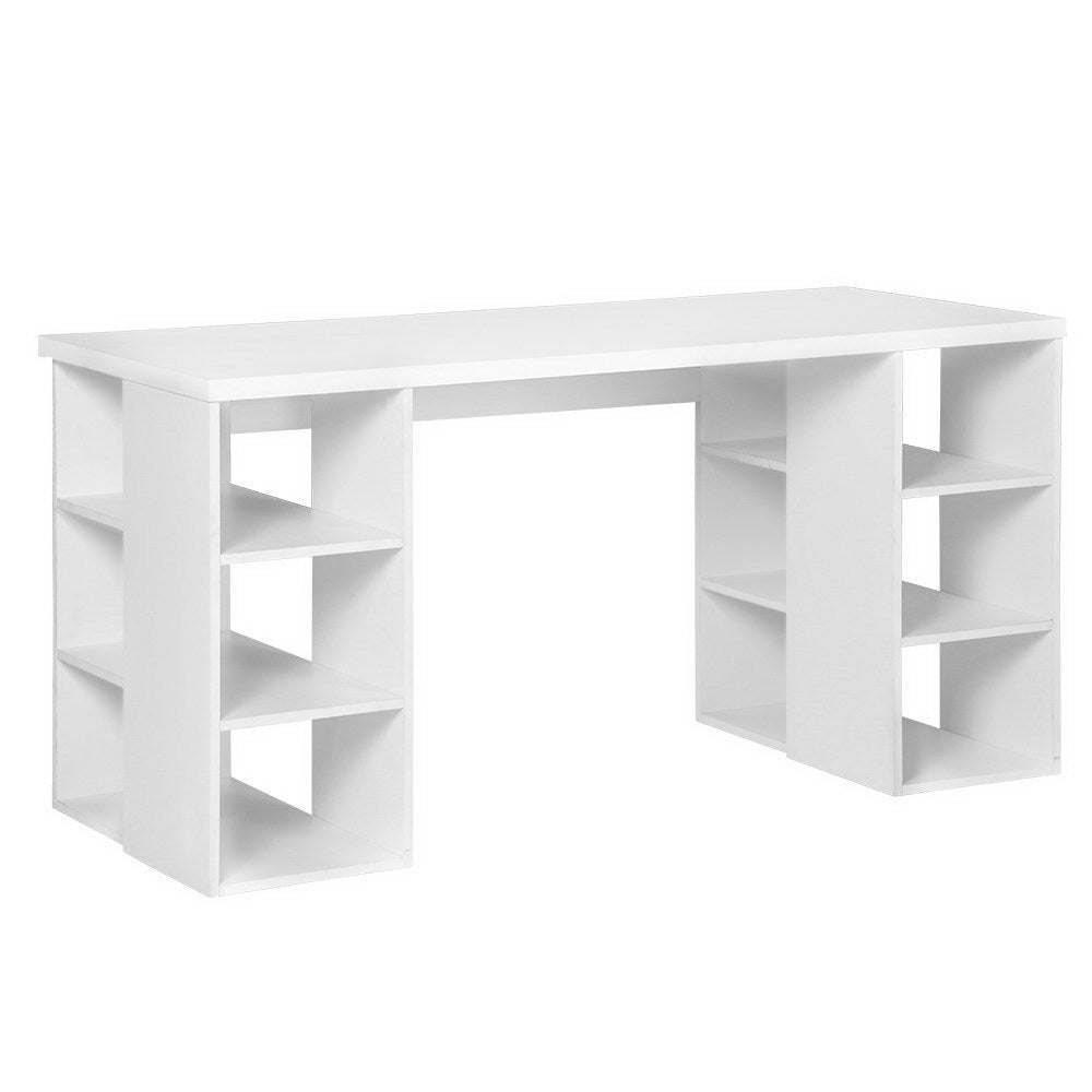 Artiss 3 Level Desk with Storage &amp; Bookshelf - White