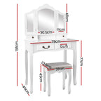 Artiss Dressing Table with Mirror - White