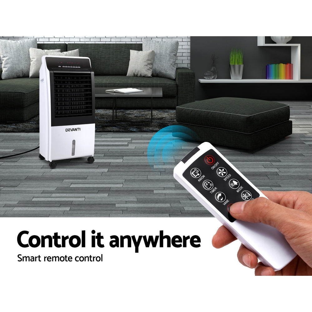 Devanti Evaporative Air Cooler Potable Fan Cooling Remote Control LED Display