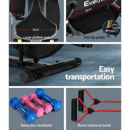 Everfit 6in1 Elliptical Cross Trainer Exercise Bike Bicycle Home Gym Fitness Machine Running Walking