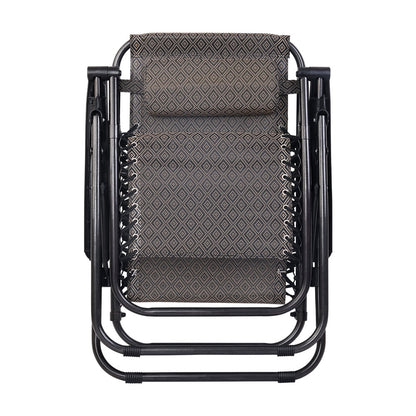 Gardeon Zero Gravity Recliner Chairs Outdoor Sun Lounge Beach Chair Camping - Beige