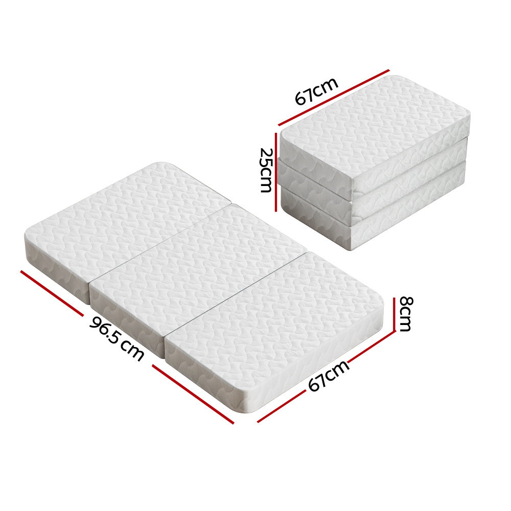 Giselle Foldable Mattress Portacot Foam Mattresses Travel Cot Baby Bamboo Cover