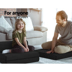 Giselle Bedding Folding Foam Mattress Portable Single Sofa Bed Mat Air Mesh Fabric Black