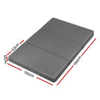 Giselle Bedding Double Size Folding Foam Mattress Portable Bed Mat Dark Grey