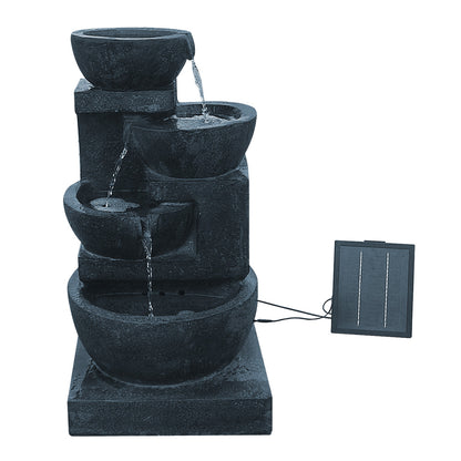 Gardeon 4 Tier Solar Powered Water Fountain with Light - Blue