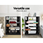 Artiss Shoe Cabinet Shoes Organiser Storage Rack 30 Pairs Black Shelf Wooden