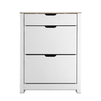 Artiss Shoe Cabinet Rack Storage Organiser Cupboard Shelf Drawer 16 Pairs White