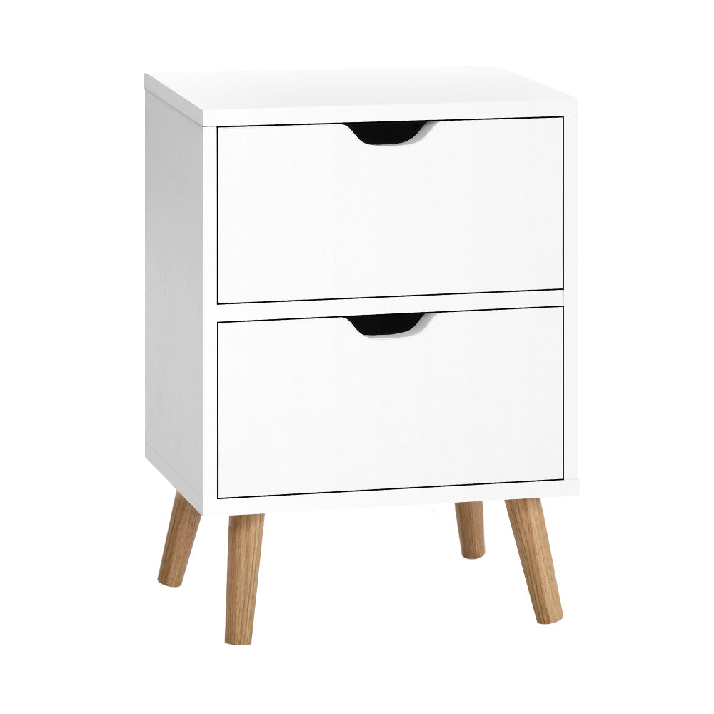 Artiss Bedside Tables Drawers Side Table Nightstand White Storage Cabinet Wood