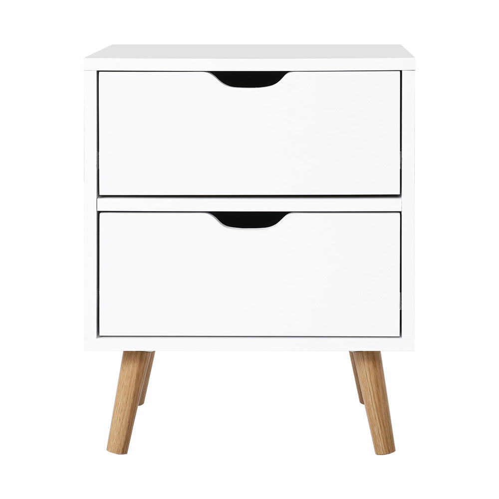 Artiss Bedside Tables Drawers Side Table Nightstand White Storage Cabinet Wood