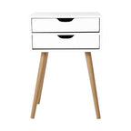 Artiss Bedside Tables Drawers Side Table Nightstand Wood Storage Cabinet White
