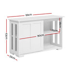 Artiss Buffet Sideboard Cabinet White Doors Storage Shelf Cupboard Hallway Table White