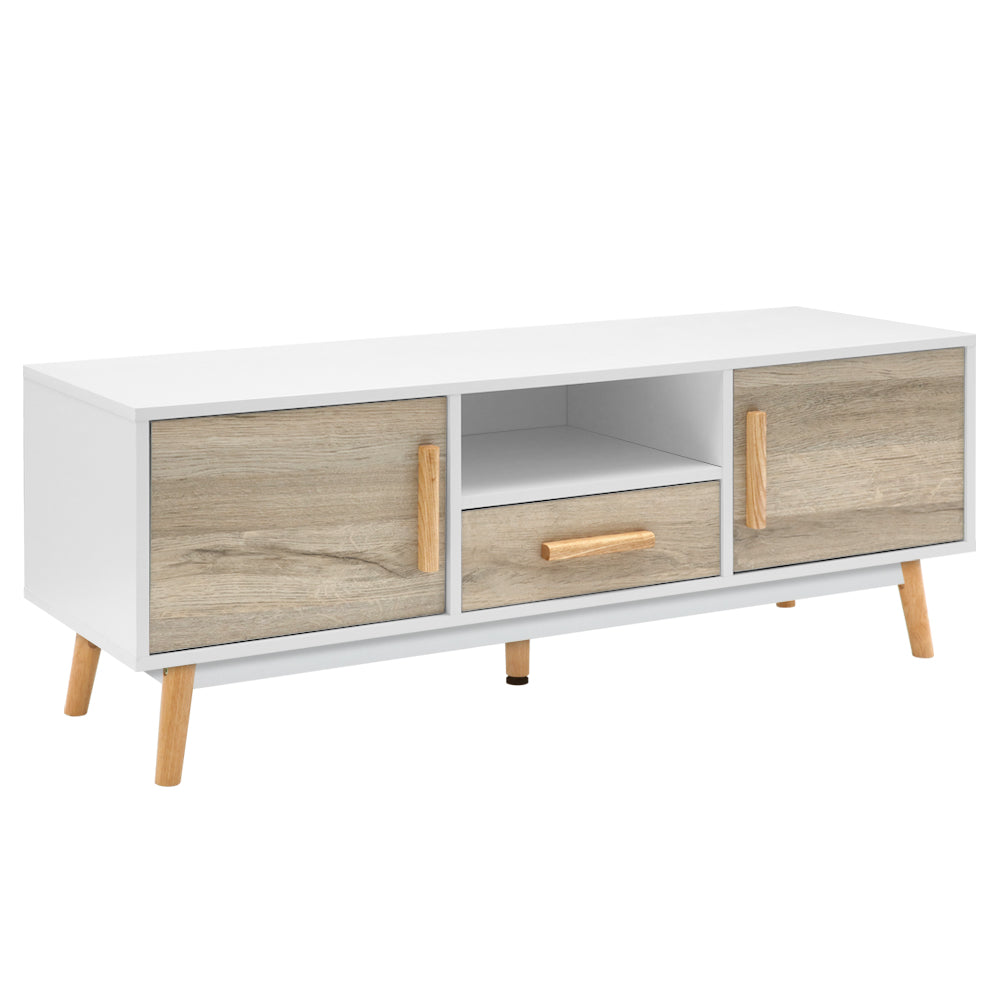 Artiss Wooden Entertainment Unit - White &amp; Wood