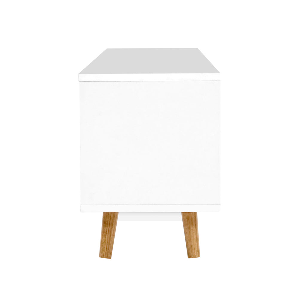 Artiss Wooden Entertainment Unit - White &amp; Wood
