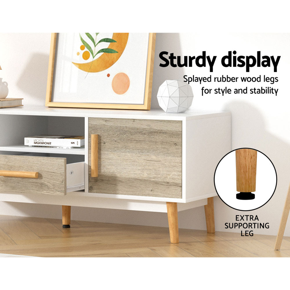 Artiss Wooden Entertainment Unit - White &amp; Wood