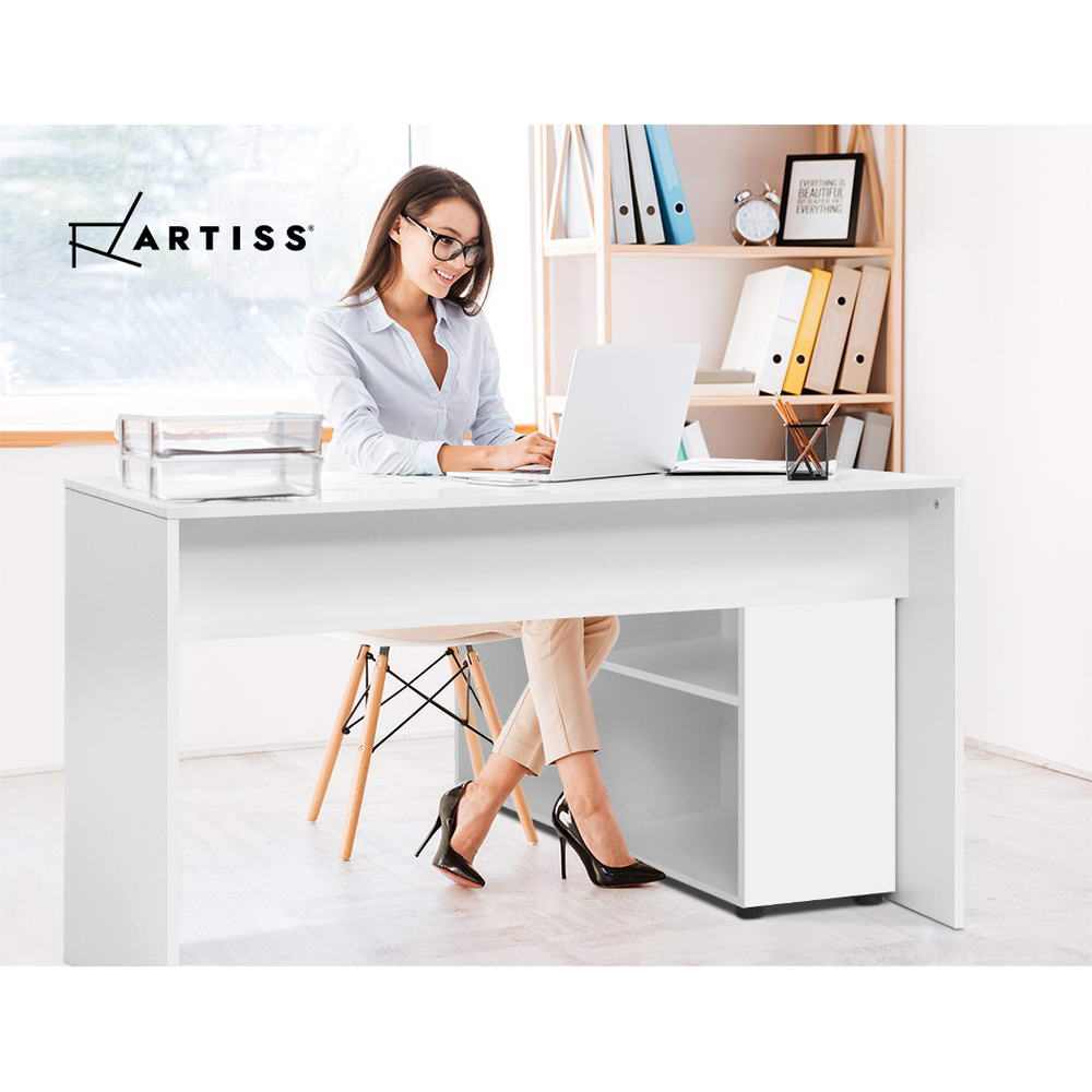 Artiss Office Computer Desk Corner Study Table Workstation Bookcase Storage