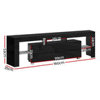Artiss TV Cabinet Entertainment Unit Stand RGB LED Gloss Furniture 160cm Black
