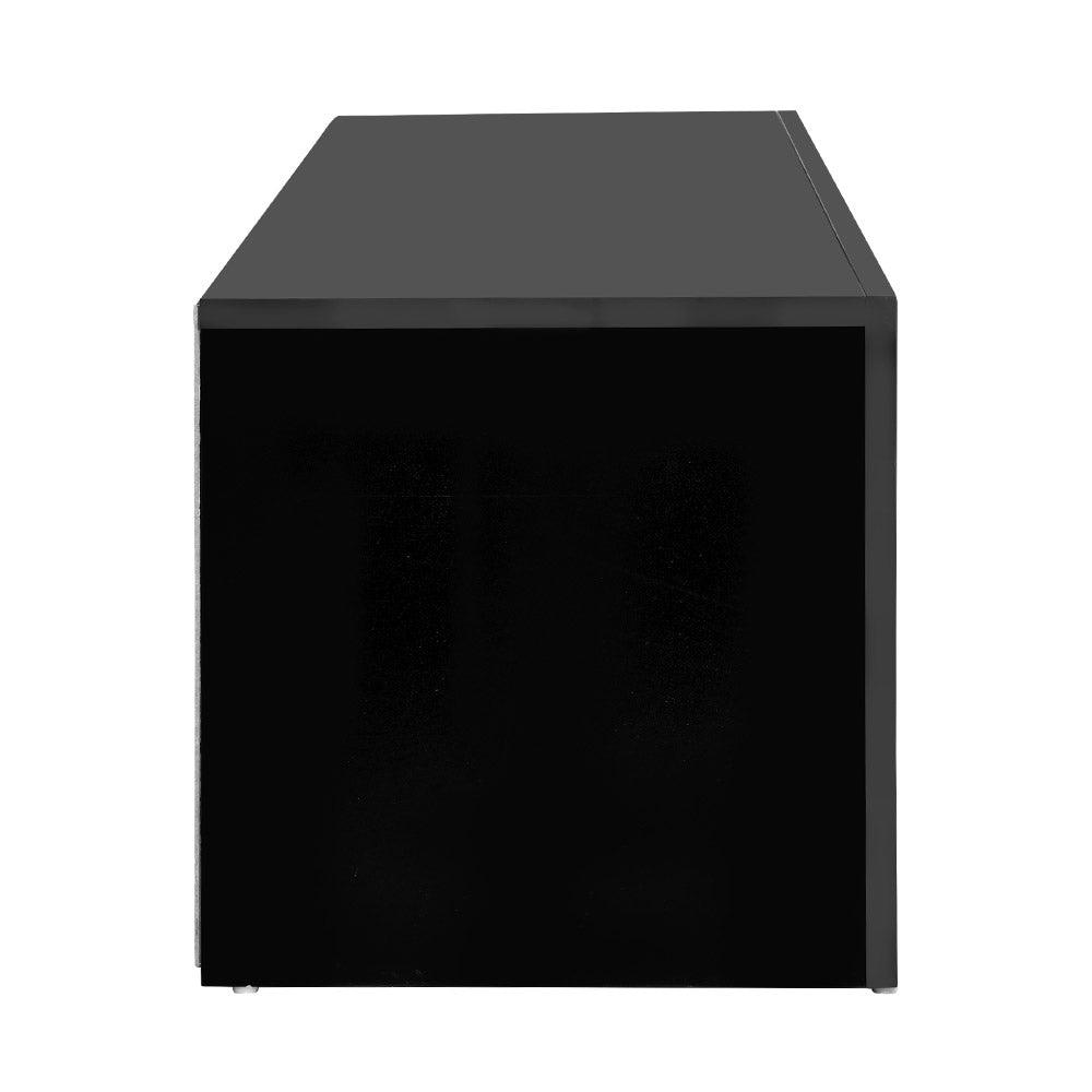 Artiss 130cm RGB LED TV Stand Cabinet Entertainment Unit Gloss Furniture Black