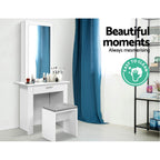 Artiss Dressing Table Mirror Stool Mirror Jewellery Cabinet Makeup Storage Desk