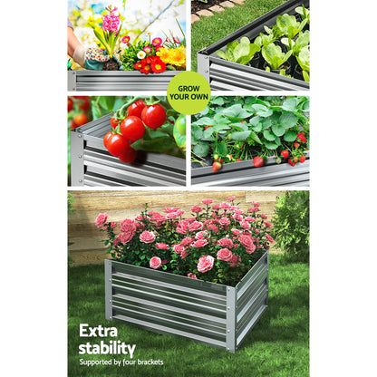 Greenfingers Garden Bed Galvanised Steel Raised Planter Vegetable 86x86x30cm