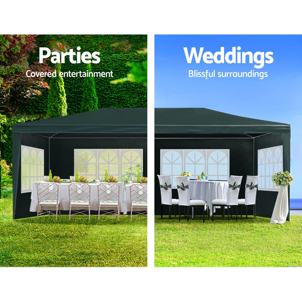 Instahut Gazebo 3x6 Outdoor Marquee Gazebos Wedding Party Camping Tent 4 Wall Panels