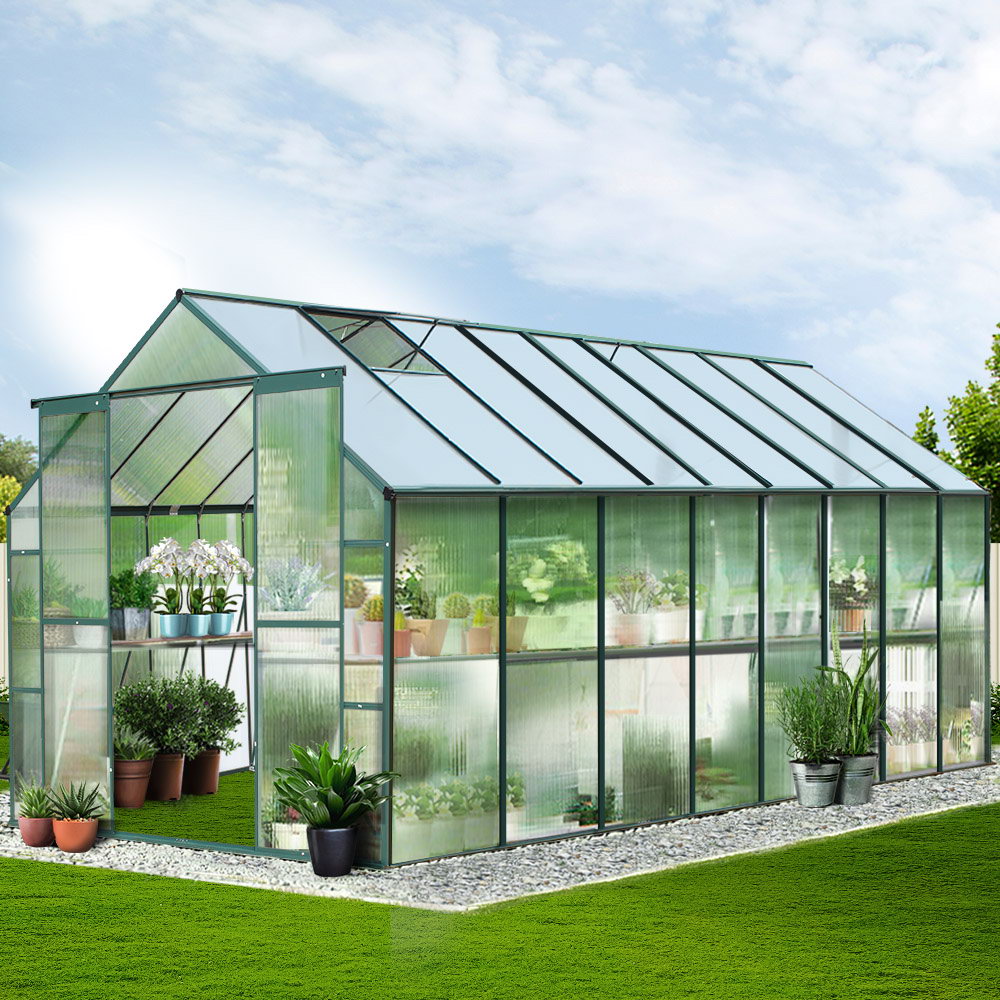 Greenfingers Aluminium Greenhouse Polycarbonate Green House Garden Shed 5.1x2.44M