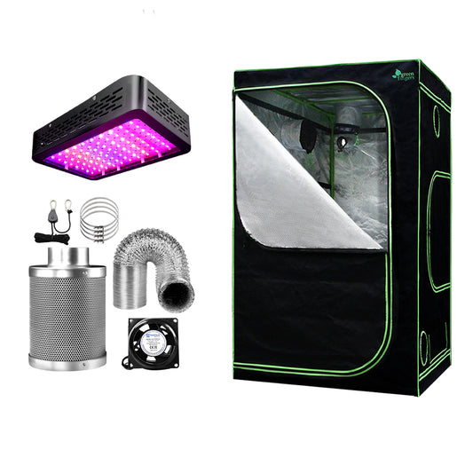 Greenfingers Grow Tent 1000W LED Grow Light 120X120X200cm Mylar 4" Ventilation