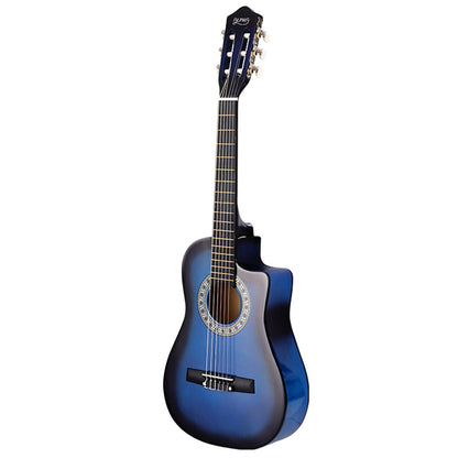 Alpha 34" Inch Guitar Classical Acoustic Cutaway Wooden Ideal Kids Gift Children 1/2 Size Blue